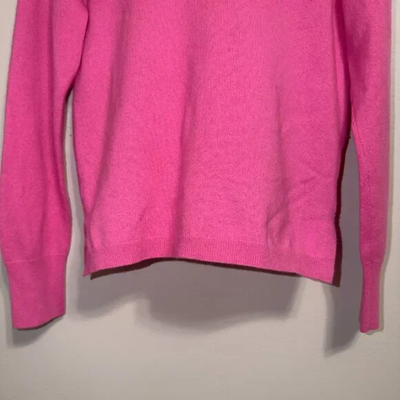 J.Crew Pink Crew Neck Cashmere Sweater Size M Classic Knit Pullover - Picture 4 of 7